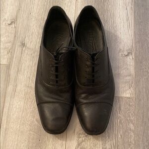 Salvatore Ferragamo Black Oxford Leather Shoes